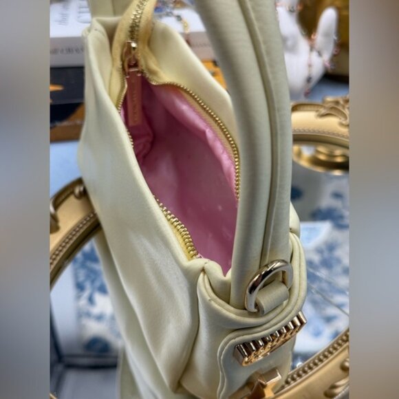 🆕 CHIARA FERRAGNI 🧿 NWOT Mini Eyelike Symbol Shoulder Bag, Pale Yellow - Picture 9 of 13